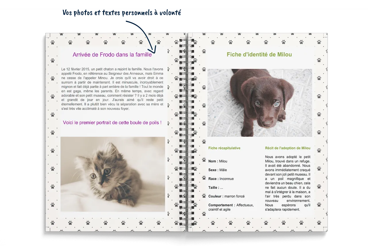 Créer le livre de mon animal - Créez mon livre