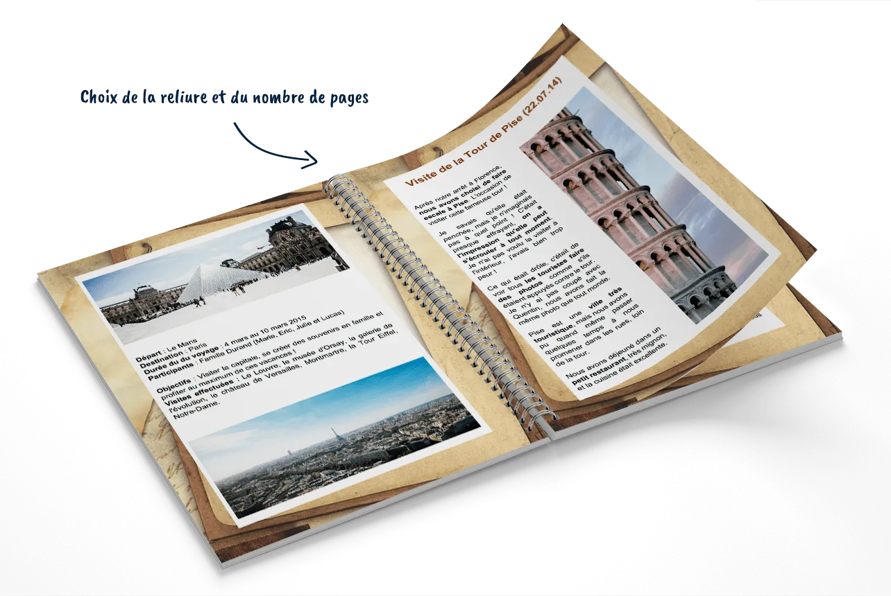 Carnet de voyage - Créez mon livre